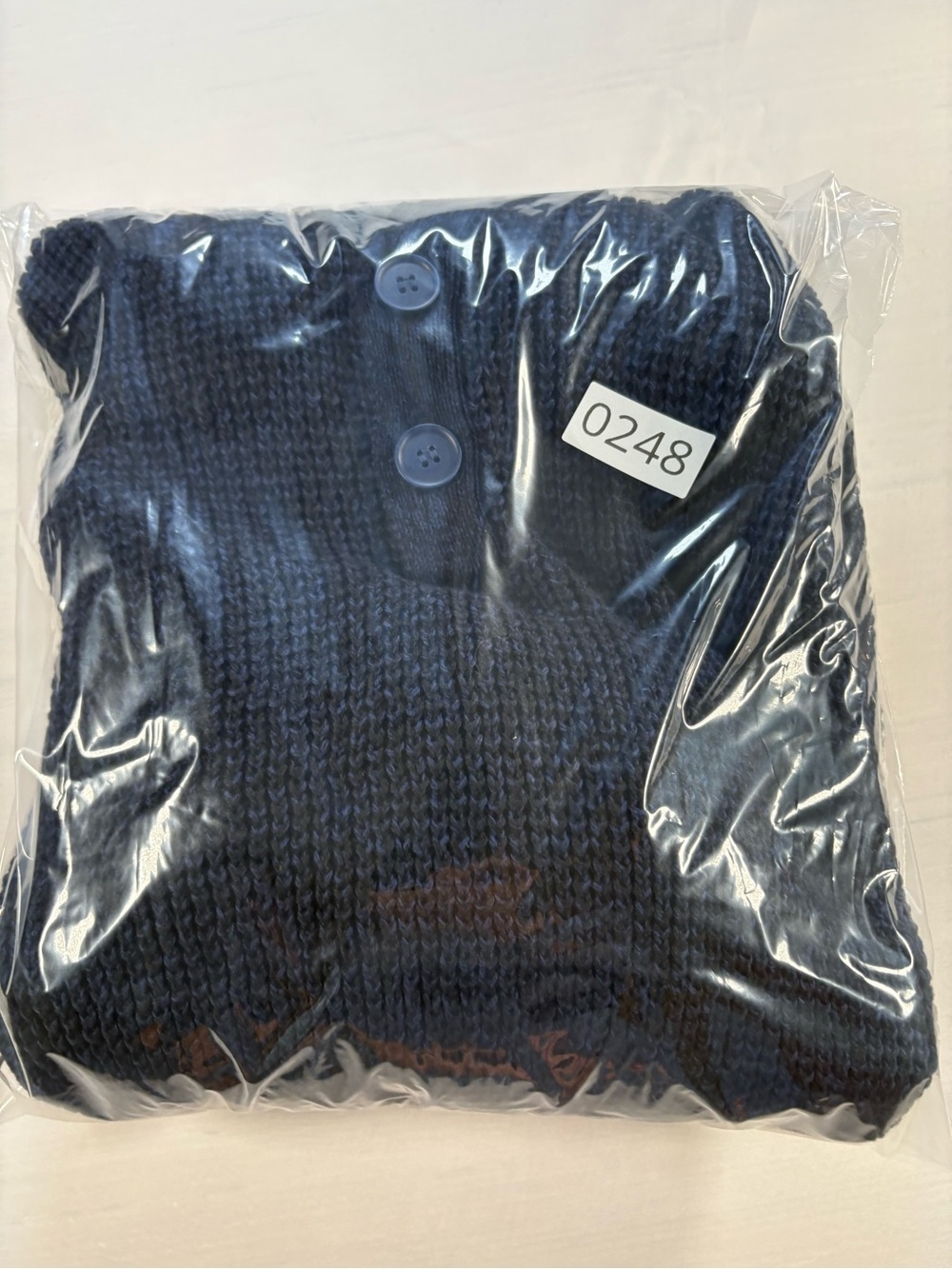 NWT Flag & Anthem Mens Size Large Blue Button Mock Neck Waffle Knit Sweater - Picture 6 of 8